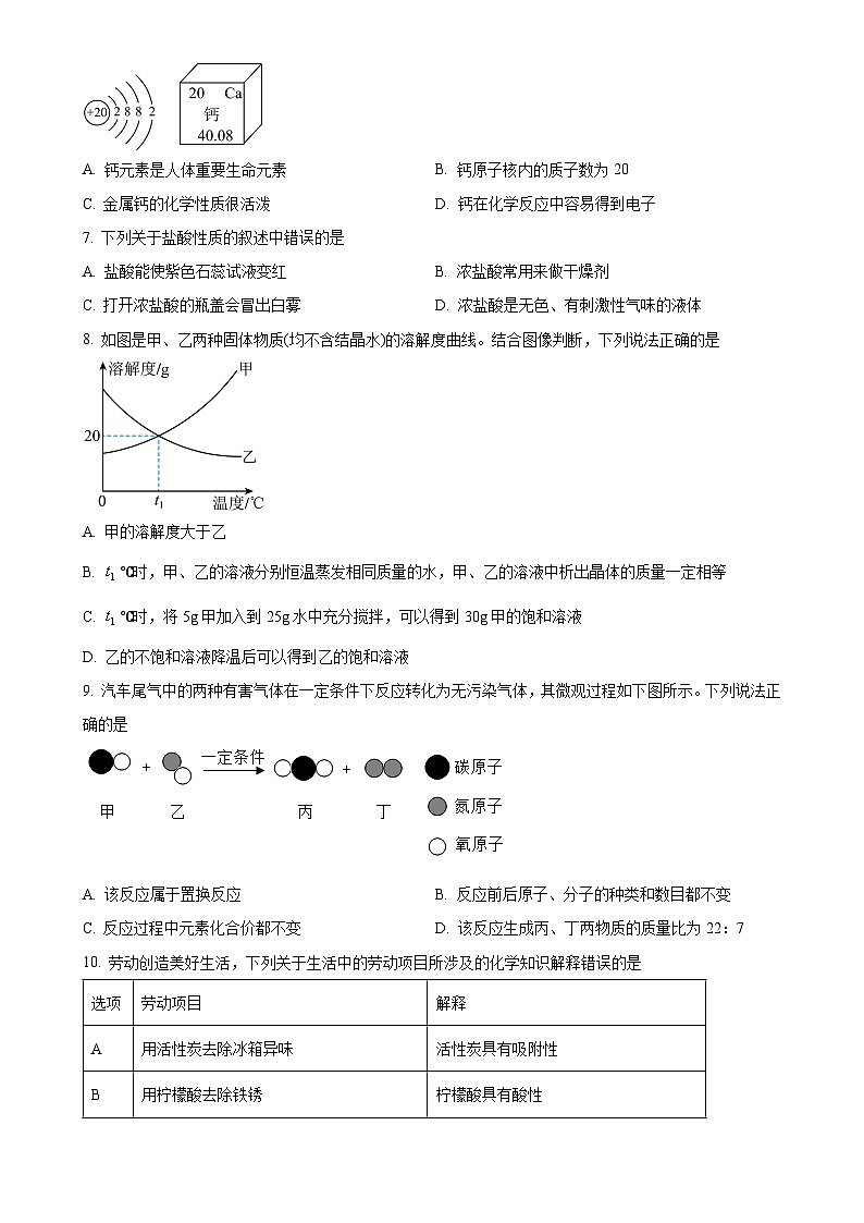 福建省龙岩市第二中学九年级下学期第一次月考化学试题-A4第2页