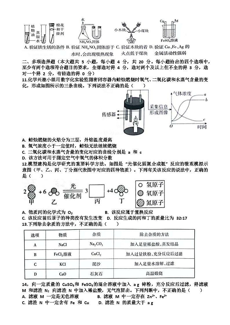 2025年福建省厦门市中考模拟考试化学练习试卷-A4第3页