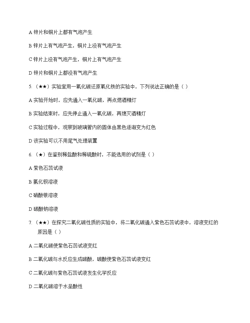 初中化学九年级下册学生实验 测试题及全面解读第2页