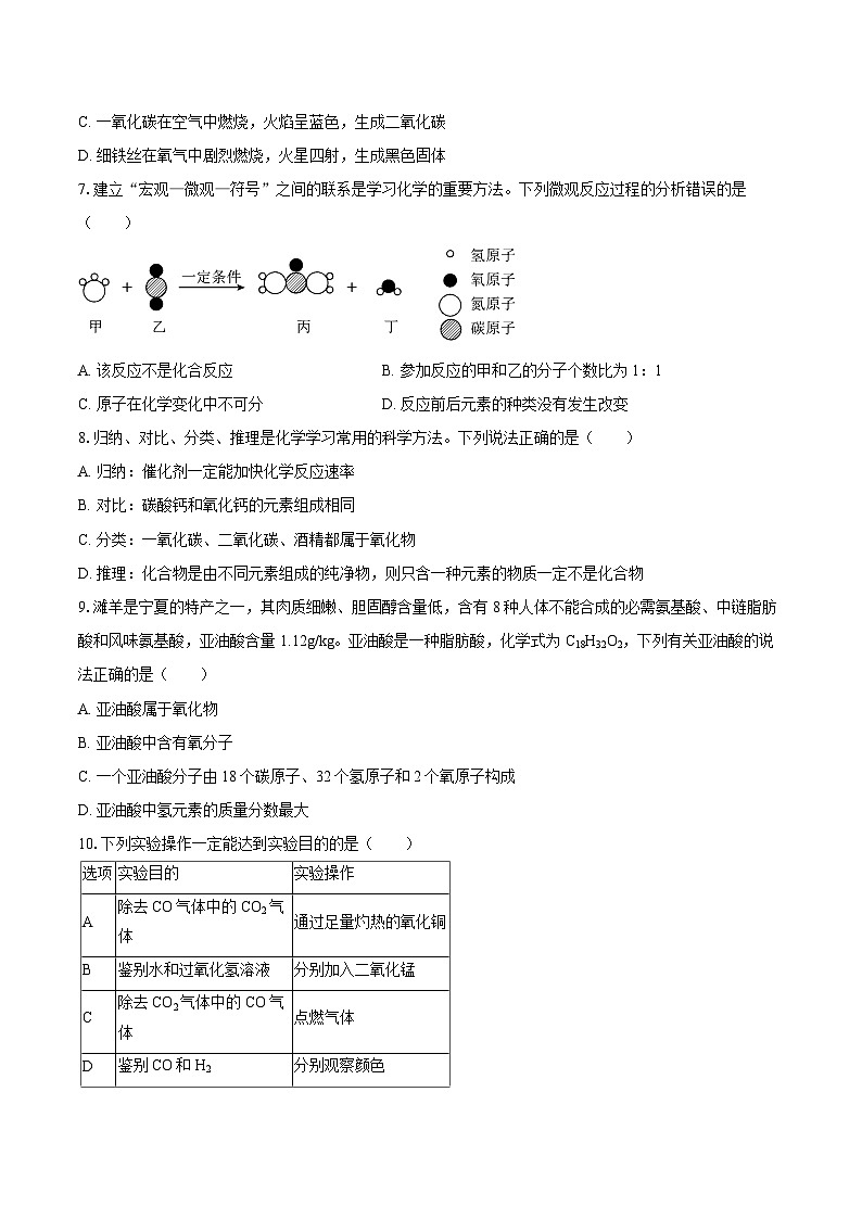 2024-2025学年宁夏吴忠市市区学校九年级（上）期末化学试卷-自定义类型第2页