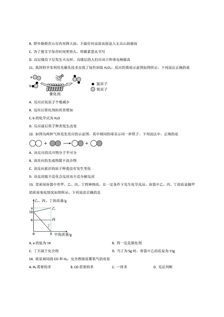 2025-2026学年河南省驻马店市上蔡县九年级上学期12月月考化学试卷(有答案)第3页