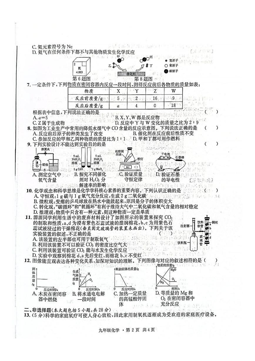2025-2026学年安徽省淮北市部分学校九年级上学期12月月考化学试卷(,有答案)第2页