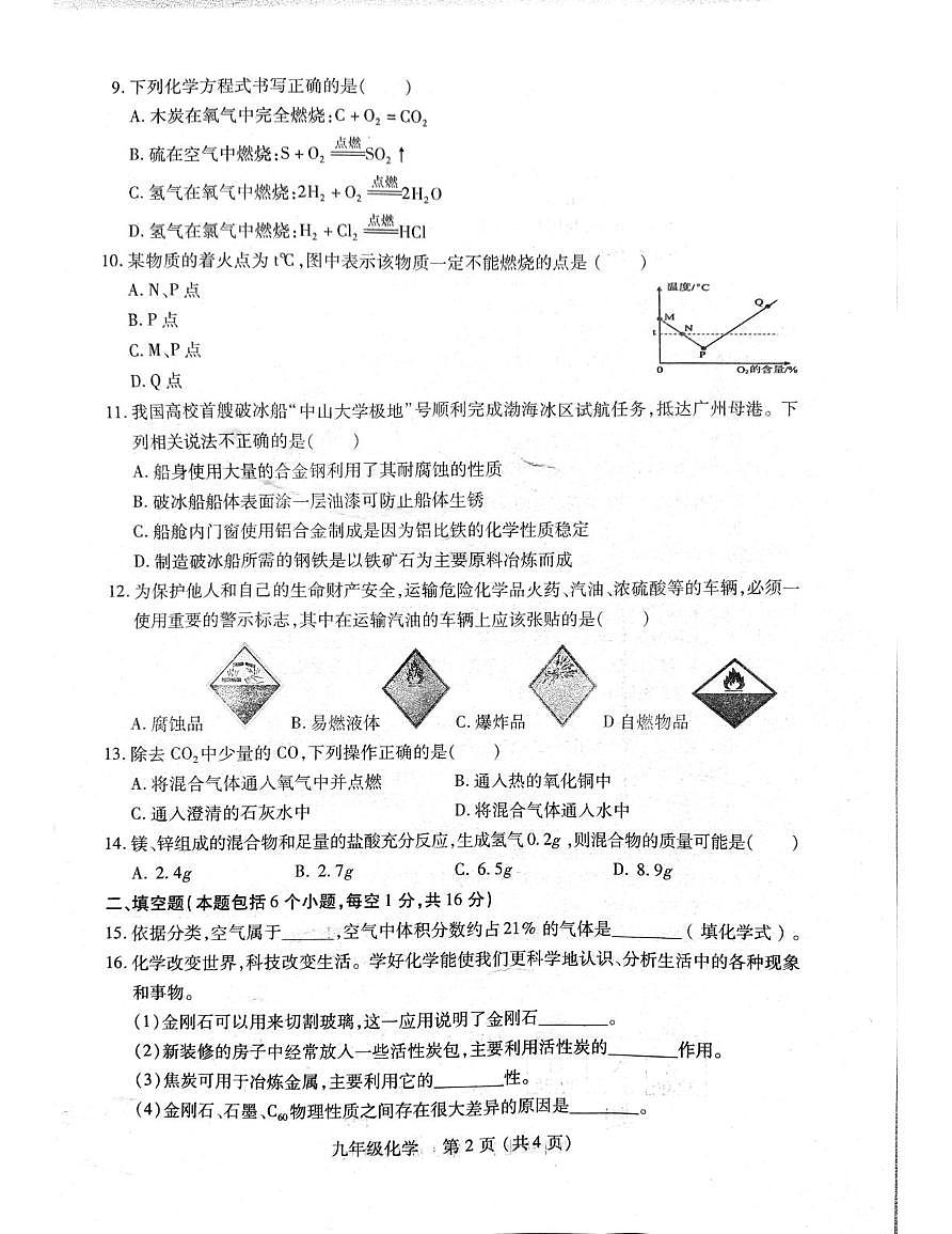 河南省洛阳市汝阳县2025-2026学年九年级上学期1月期末化学试题第2页