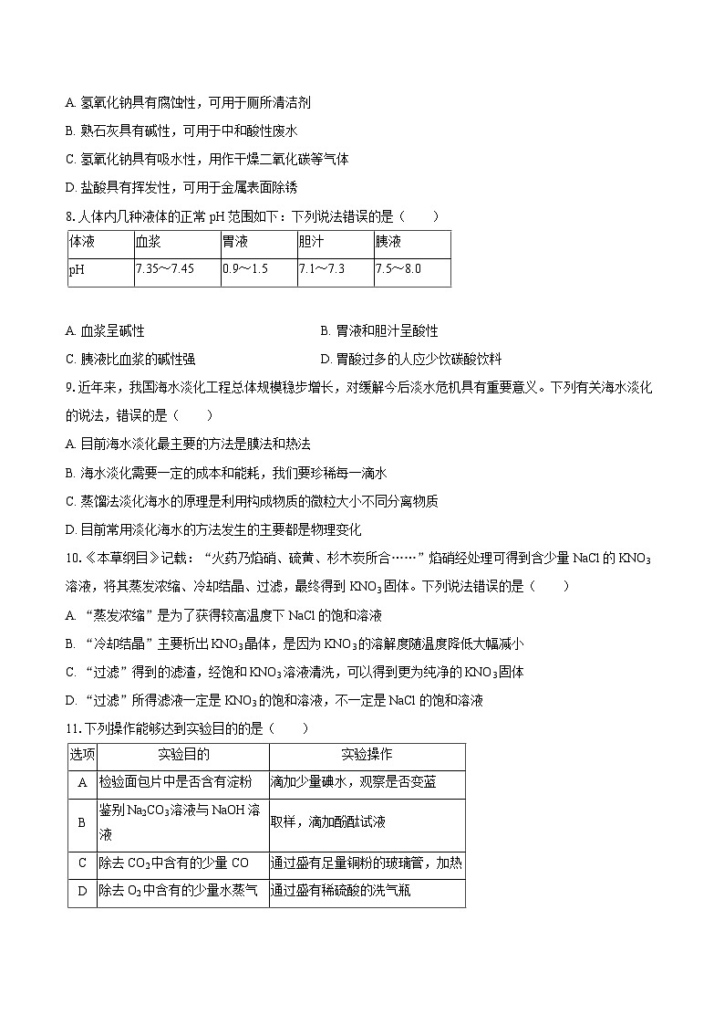 2025-2026学年山东省淄博市淄川区九年级（上）期末化学试卷-自定义类型第2页