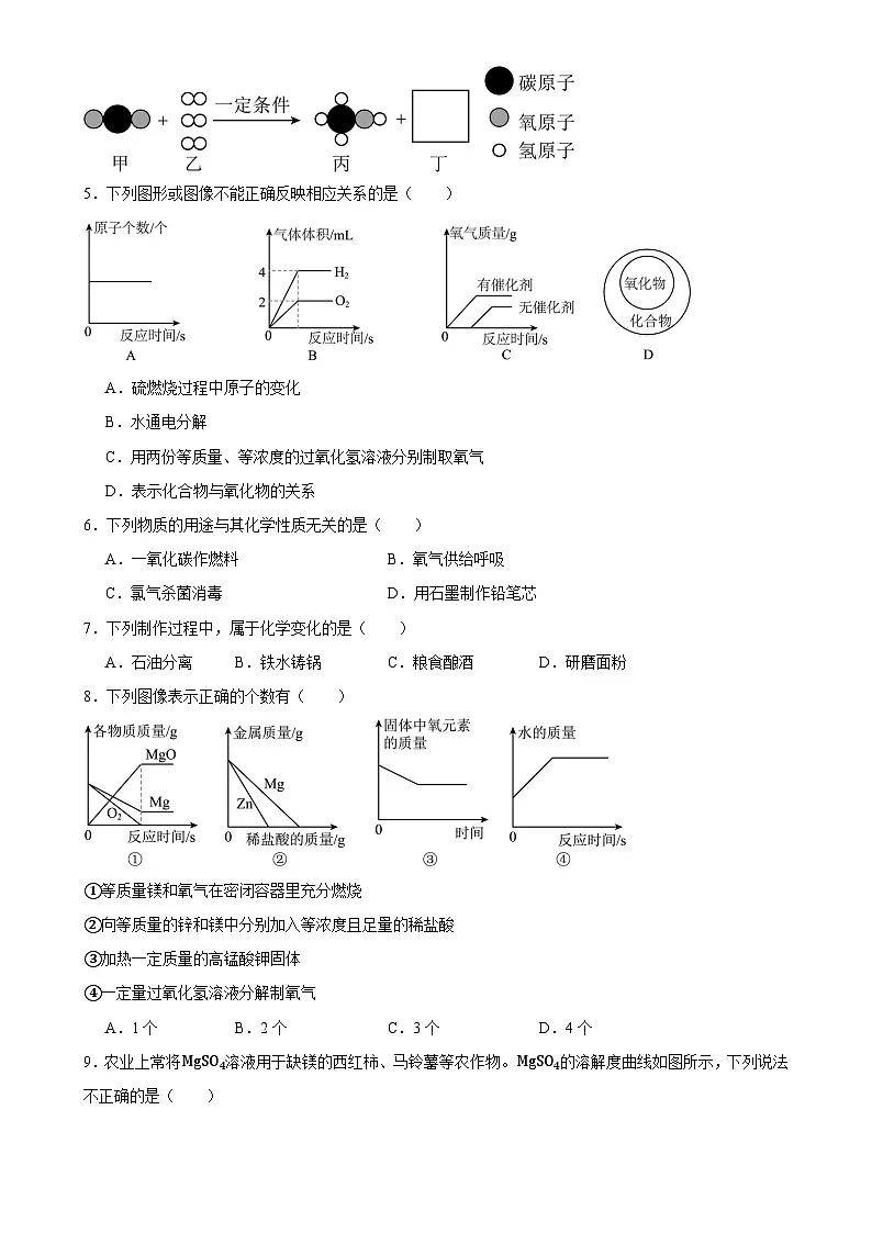 2025年甘肃省武威市凉州区凉州区长城中学、吴家井中学中考一模化学试题-A4第2页