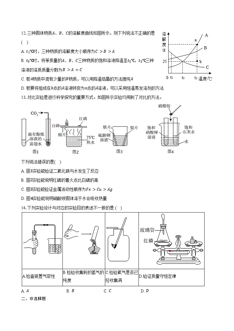 2025-2026学年广东省湛江市寸金培才学校等七校九年级（上）期末化学试卷（含答案）第3页