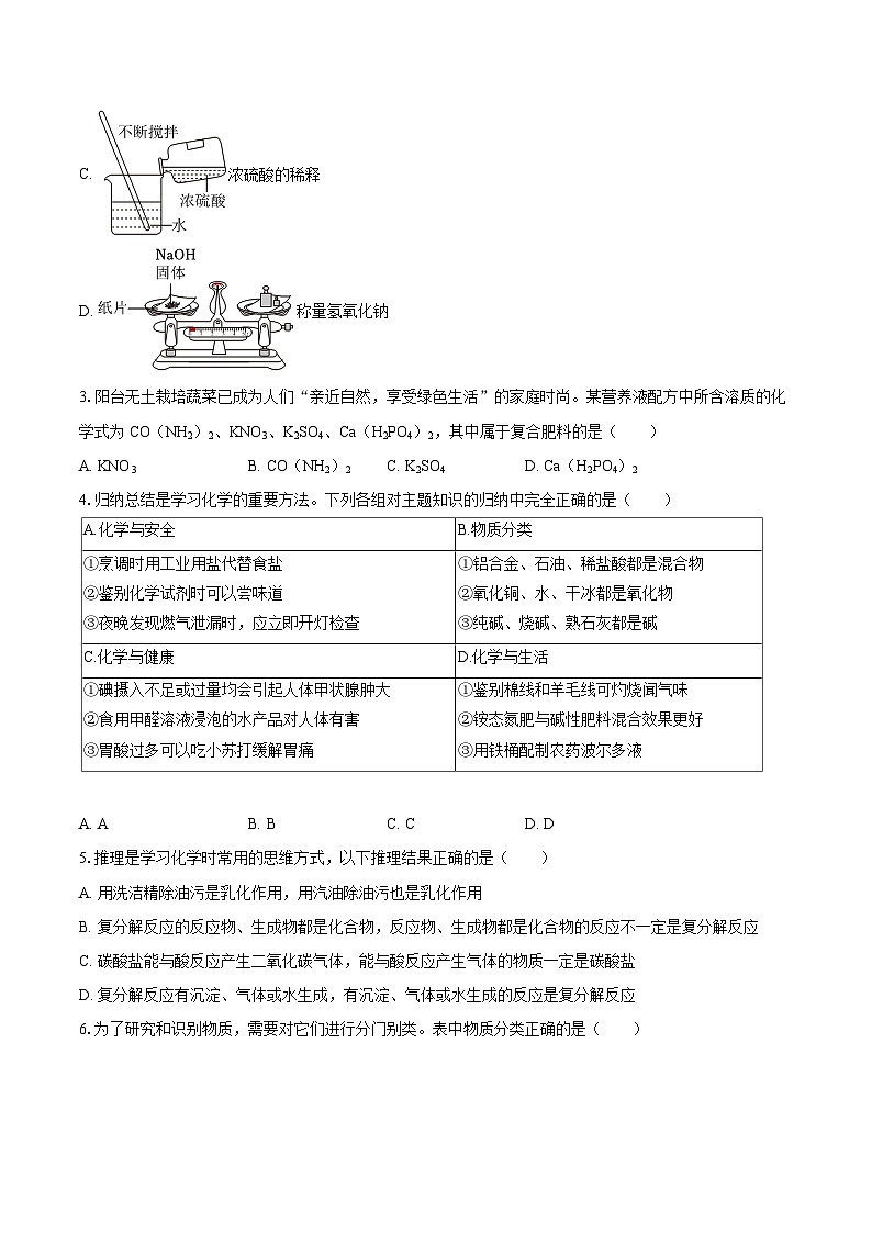 2025-2026学年黑龙江省大庆外国语学校九年级（上）期末化学试卷-自定义类型第2页
