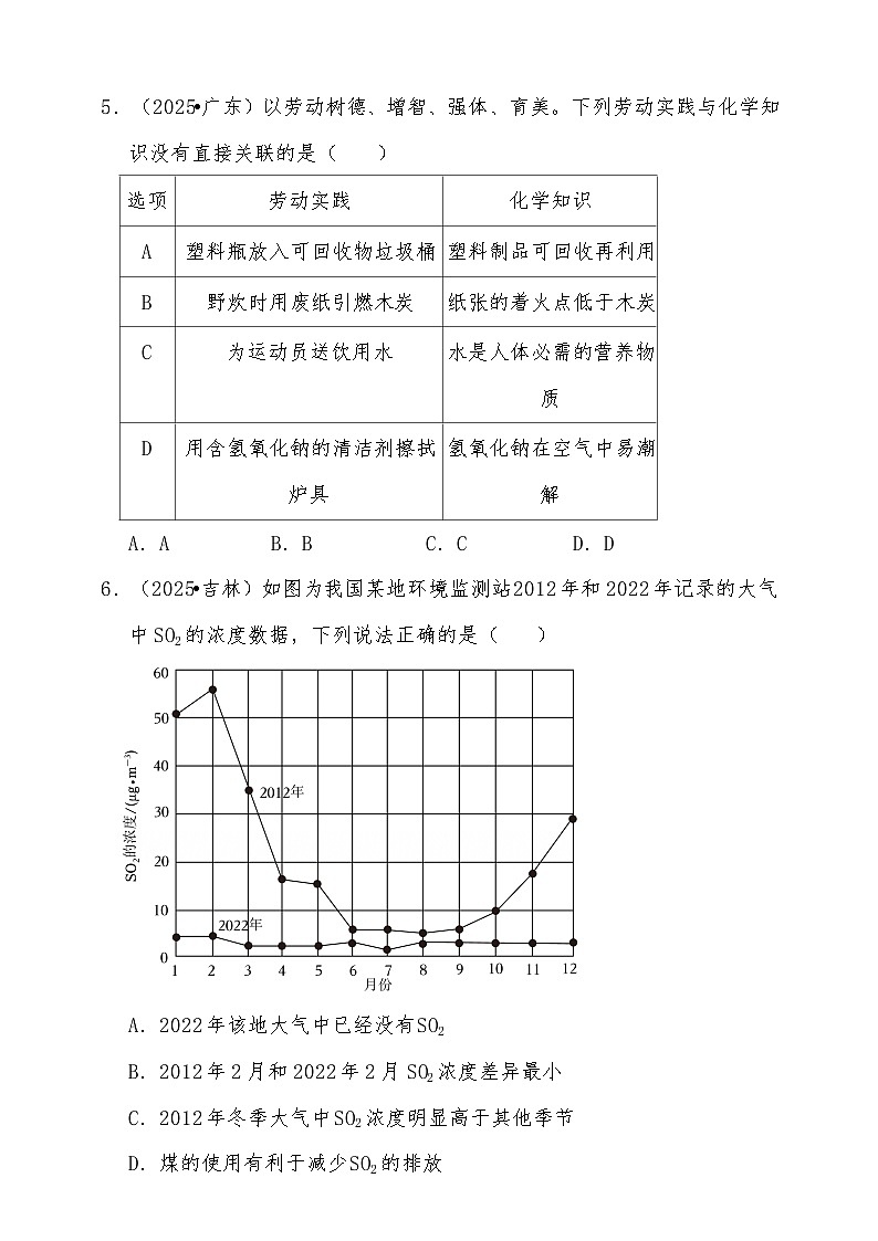 备考2026年中考化学一轮复习 化学与环境保护练习（含解析）第2页