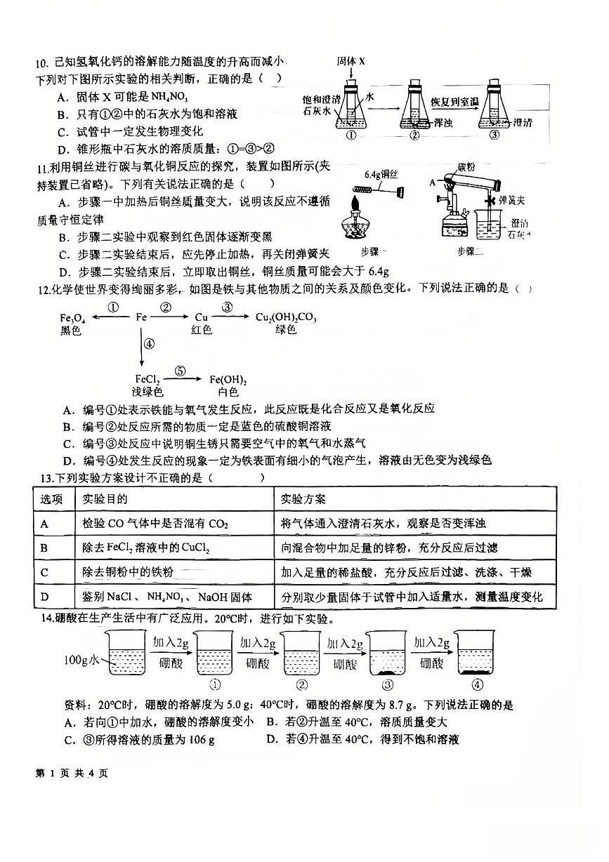 山东省日照市新营中学2025-2026学年九年级上学期1月月考化学试题第2页