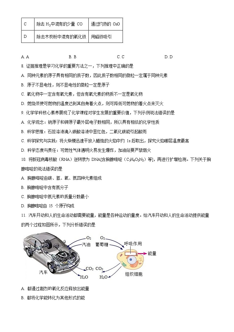 2022学年广东省广州市白云区九年级上学期期末化学综合训练试卷（含答案）第3页