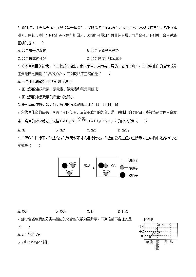 2025-2026学年吉林省长春市绿园区九年级（上）期末化学试卷-自定义类型第2页