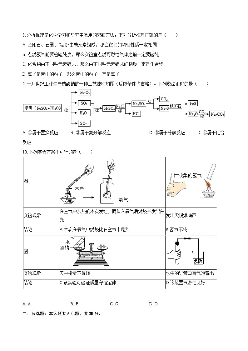 2026年山东省济南市钢城区九年级（上）月考化学试卷（一模）-自定义类型第3页