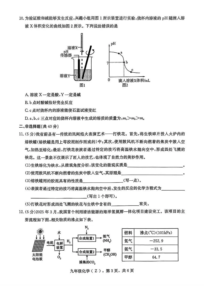 河北省石家庄市赵县2025-2026学年九年级上学期1月期末考试化学试题第3页
