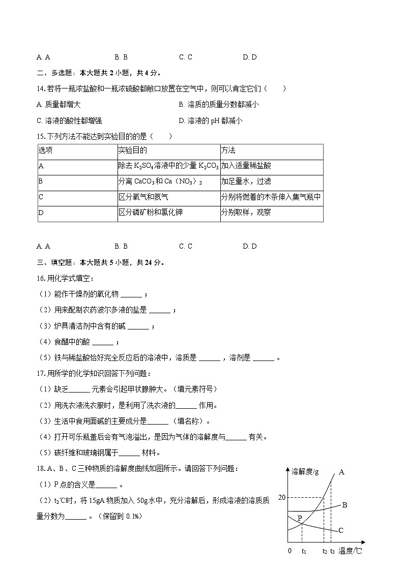 2025-2026学年黑龙江省绥化市海伦市九年级（上）期末化学试卷-自定义类型第3页