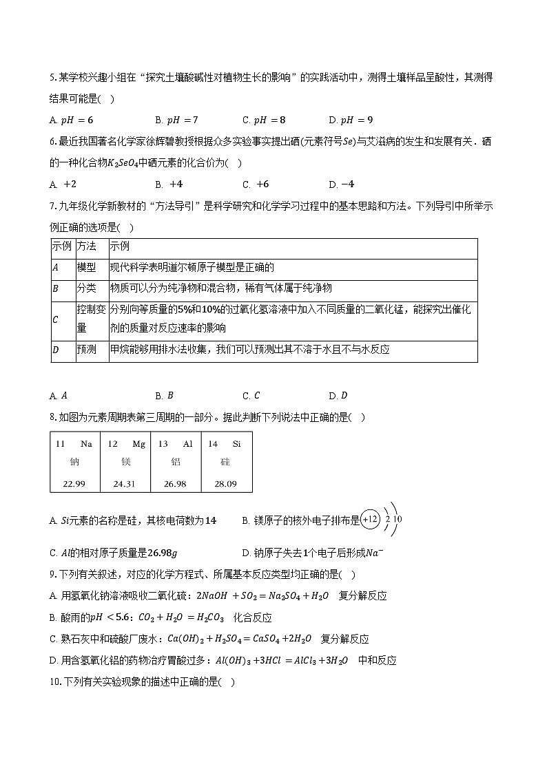 2025-2026学年甘肃省兰州市部分学校九年级（上）期末化学试卷（含答案）第2页