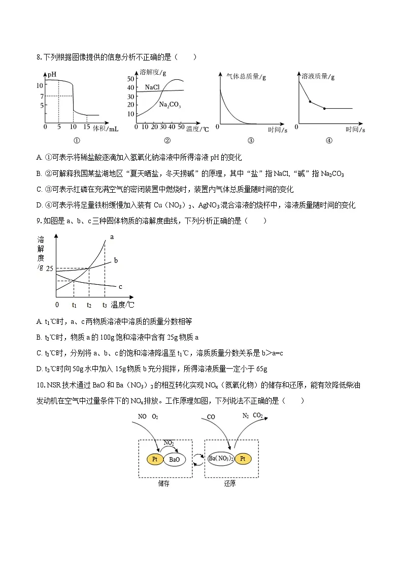 2025-2026学年黑龙江省大庆市肇州中学九年级（上）期末化学试卷（五四学制）-自定义类型第3页