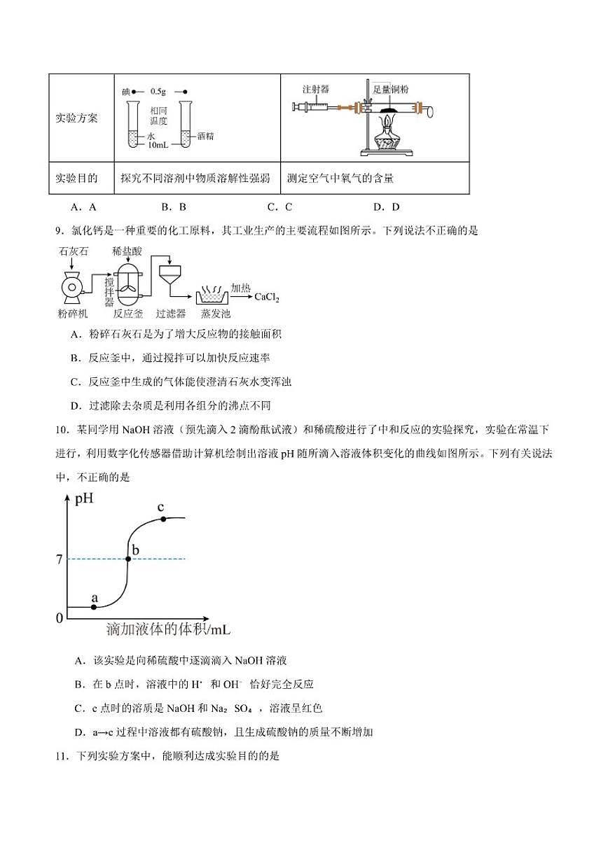 2025-2026学年山东省济南市高新区五校九年级上学期联考化学试卷(有答案)第3页