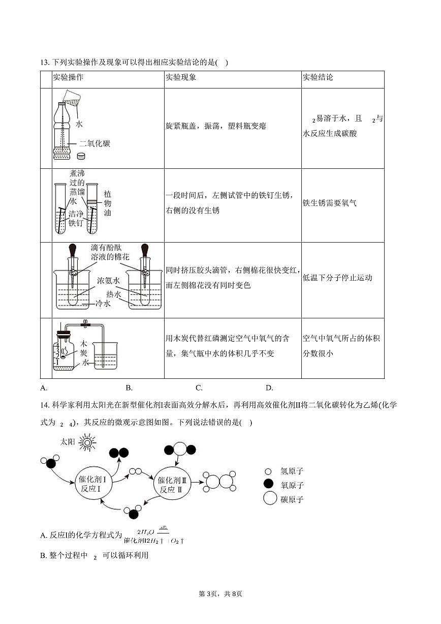 2025-2026学年海南省乐东县九年级（上）期末化学试卷（含答案）第3页