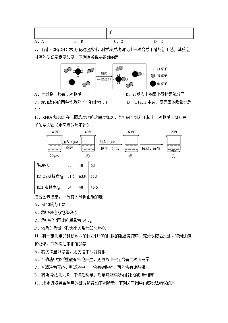 2025-2026学年山东省东营市九年级（五四制）上学期期末模拟卷化学试卷（学生版）第3页