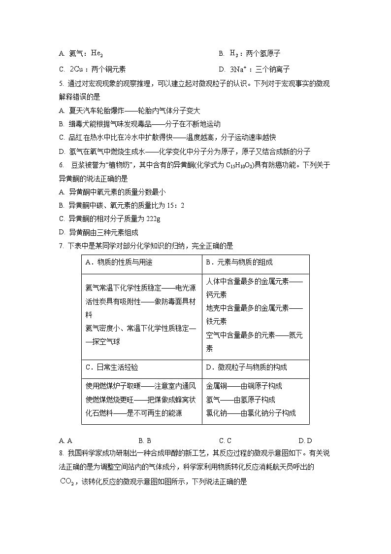 2025-2026学年宁夏回族自治区中卫市中宁县九年级上学期期末化学试卷（学生版）第2页