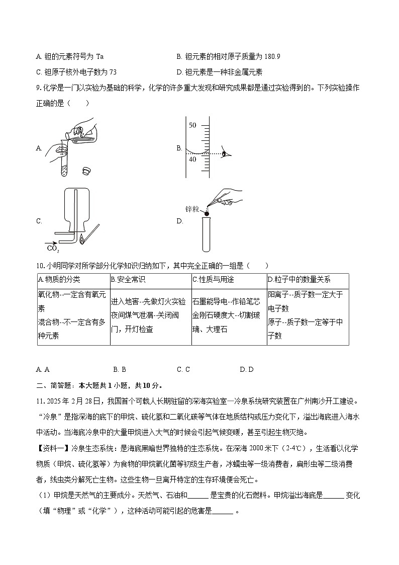 2025-2026学年辽宁省朝阳市喀左县九年级（上）期末化学试卷-自定义类型第2页