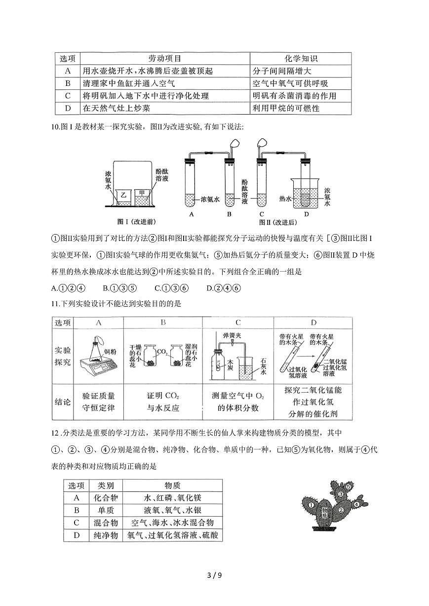 湖北省G20大联考2025~2026学年九年级上学期12月月考化学试题（含答案）第3页