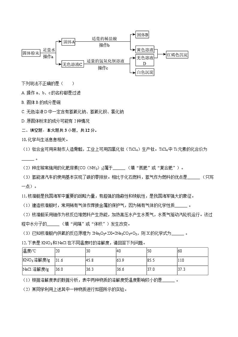 2025-2026学年陕西省榆林市城区联考九年级（上）期末化学试卷-自定义类型第3页