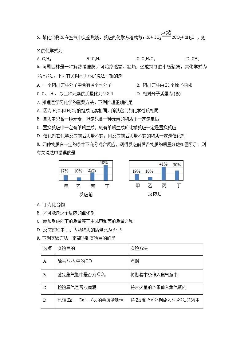 2025-2026学年河北省保定市九年级上学期期末练习卷化学试卷（学生版）第2页