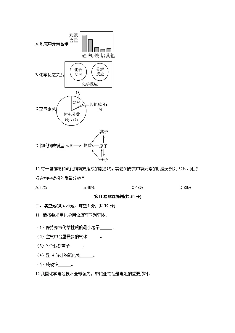 2025-2026学年四川省广元市苍溪县九年级上学期11月期中考试化学试卷（学生版）第3页