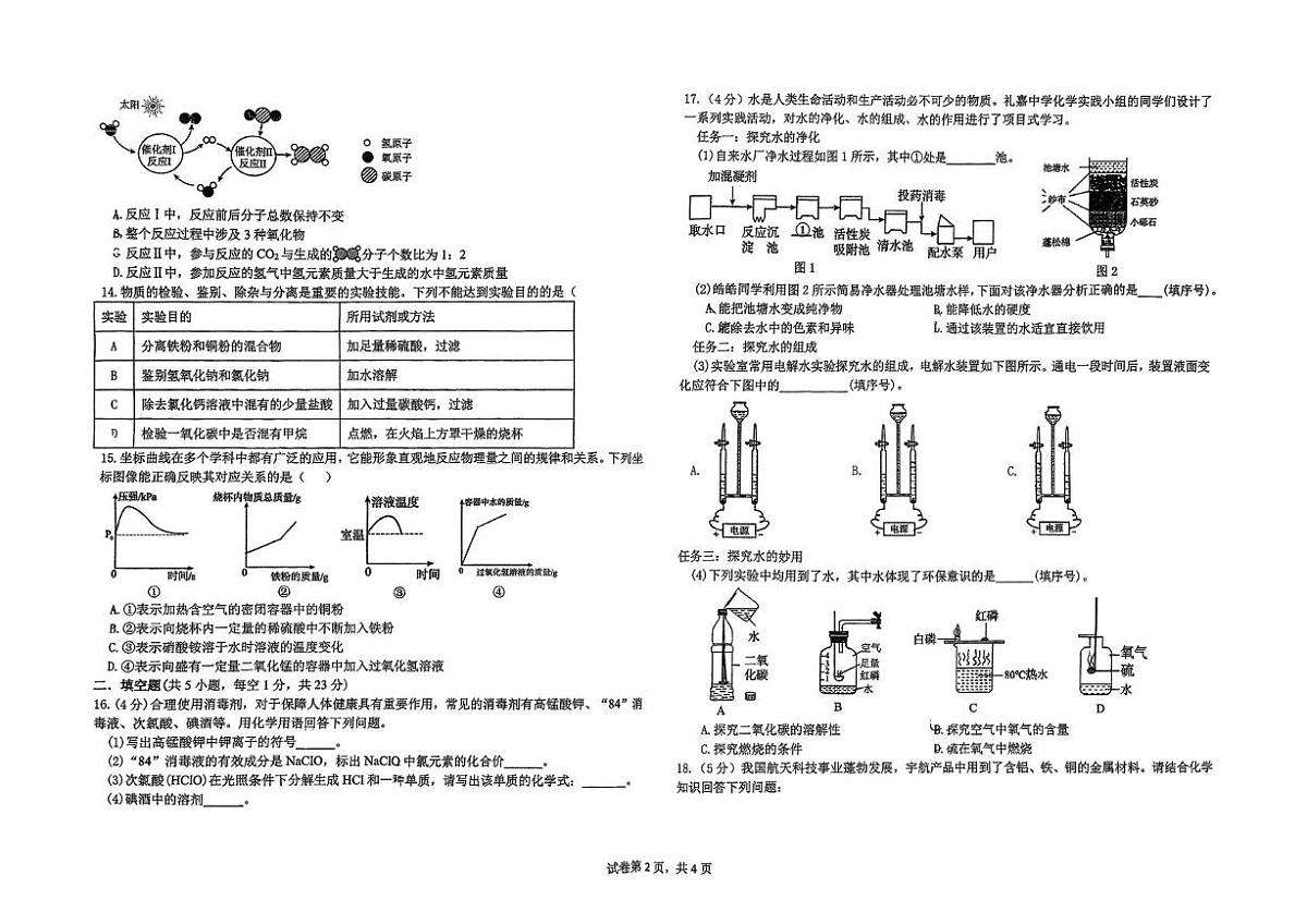 重庆市礼嘉中学校2025-2026学年九年级上学期期末考试化学试卷第2页