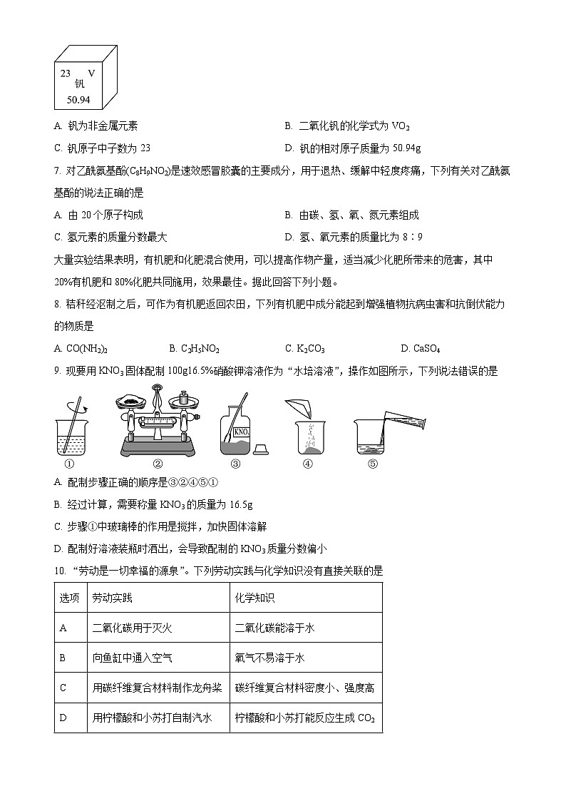2025年广东省东莞市光明中学中考一模化学试题-A4第2页