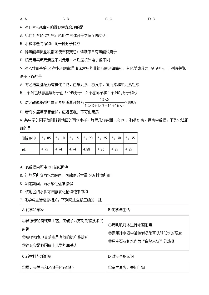 2025年广东省广州中学中考一模考前化学测试题-A4第2页