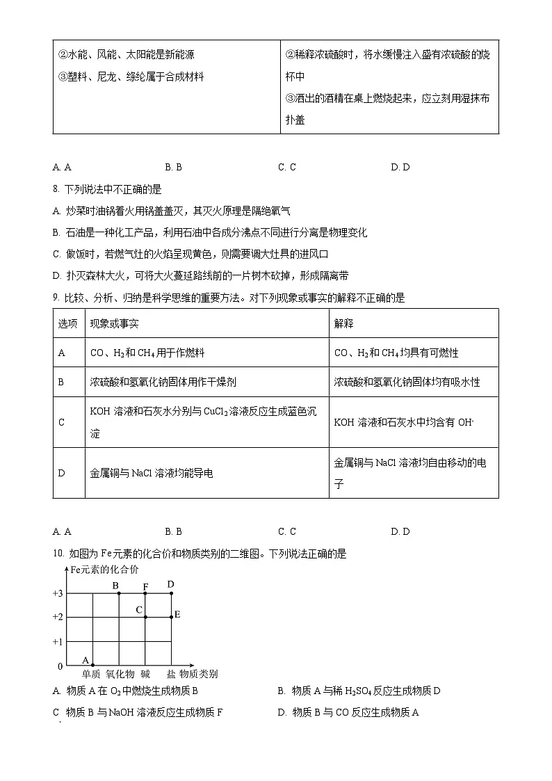 2025年广东省广州中学中考一模考前化学测试题-A4第3页