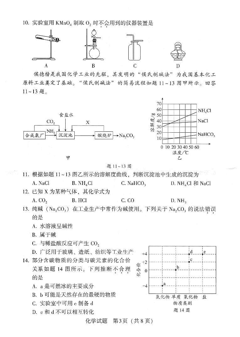 2025年广东省梅州市部分学校中考一模化学试卷第3页