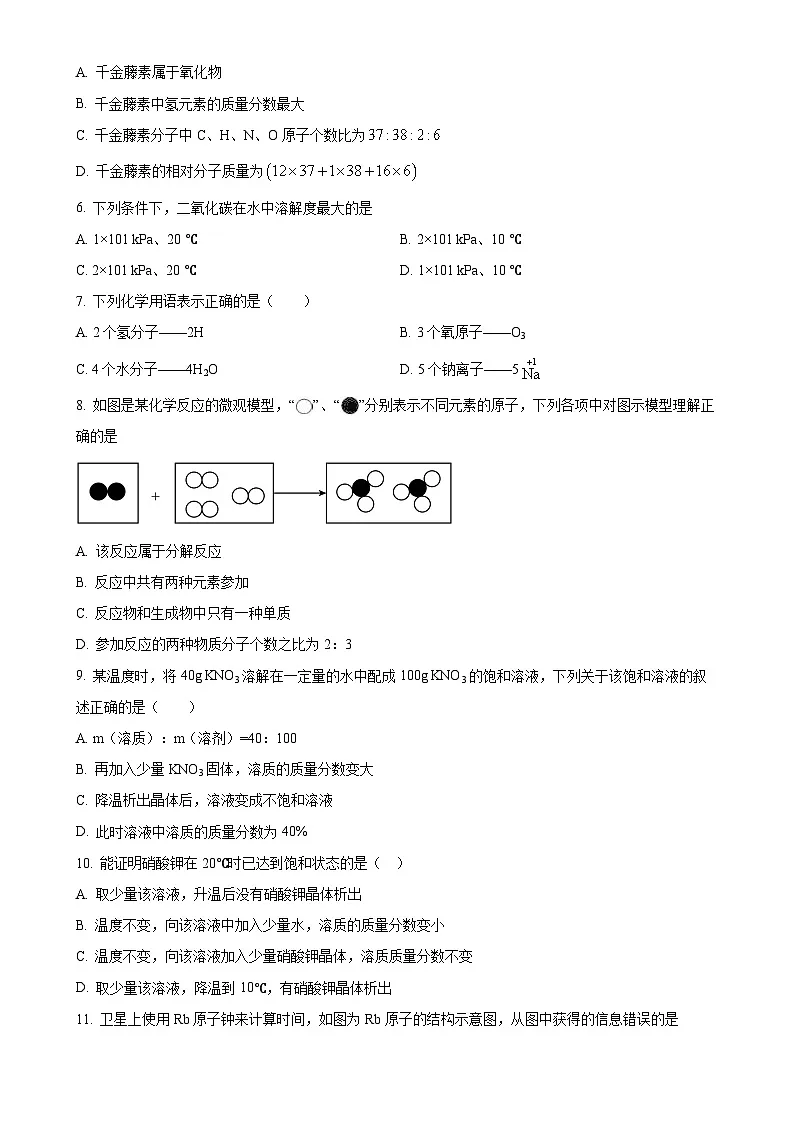 广东省广州市长兴中学九年级下学期3月月考化学试题-A4第2页