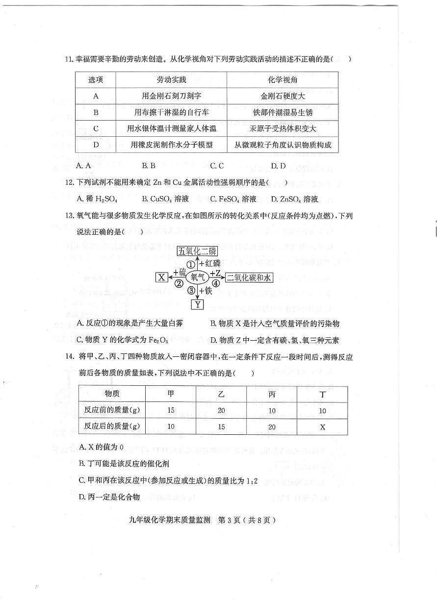 广东省茂名市2025-2026学年九年级上学期期末考试化学试卷第3页