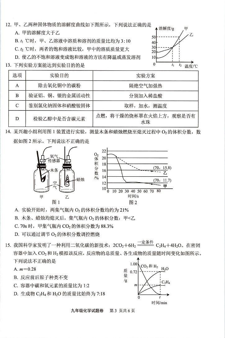 重庆市綦江区2025-2026学年九年级上学期期末考试化学试题第3页