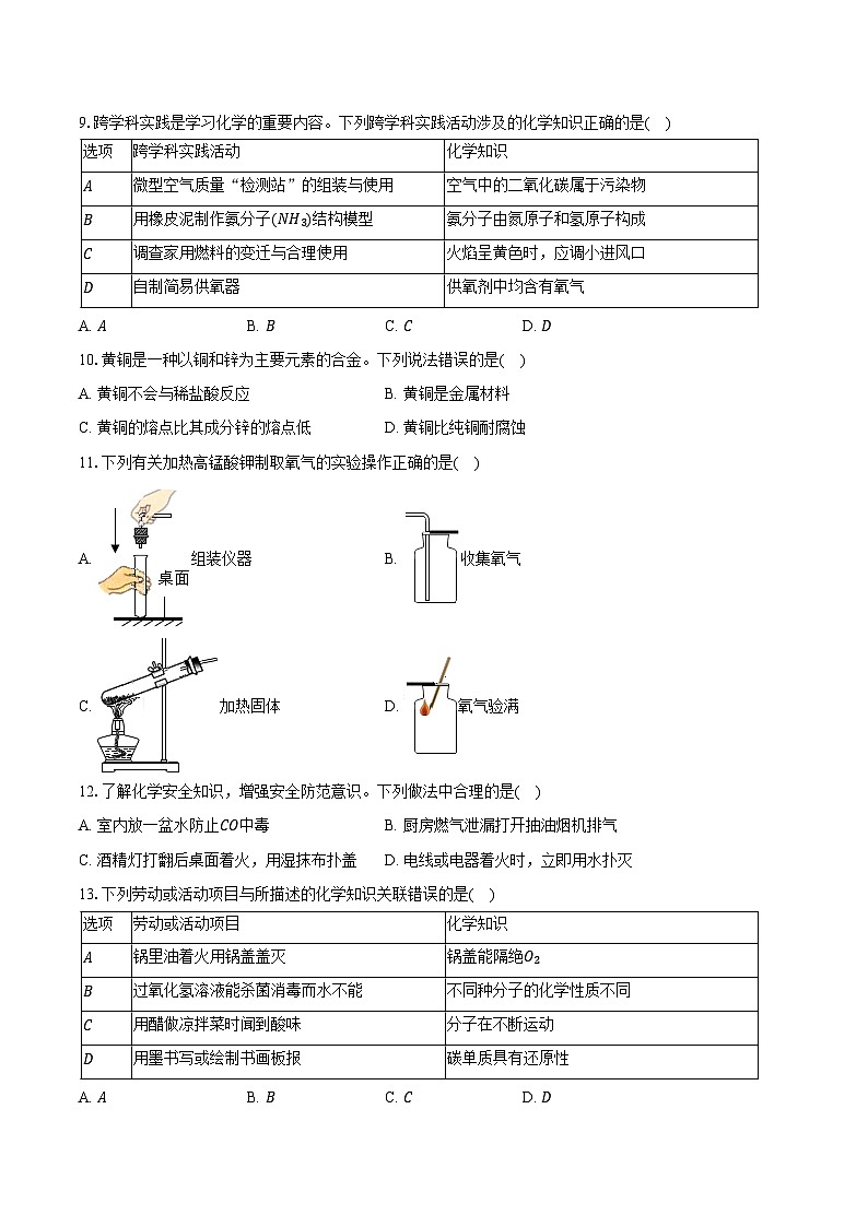 2025-2026学年广东省潮州市九年级（上）期末化学试卷（含答案）第2页