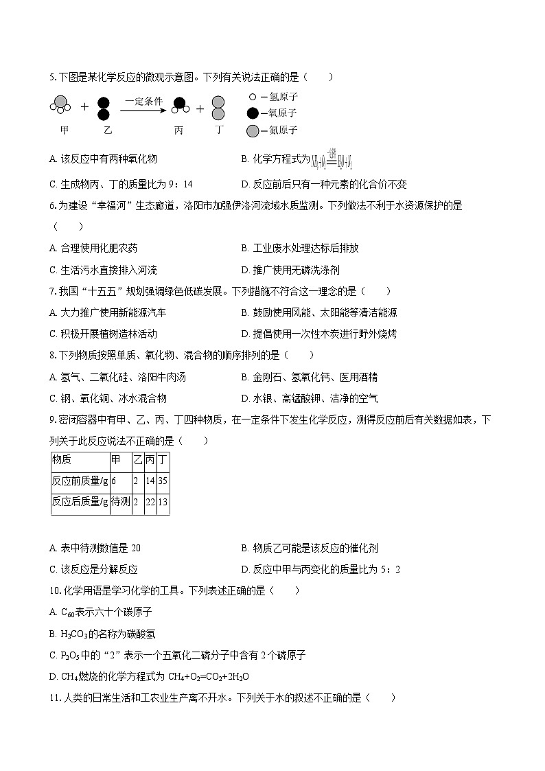 2025-2026学年河南省洛阳市宜阳县九年级（上）期末化学试卷-自定义类型第2页