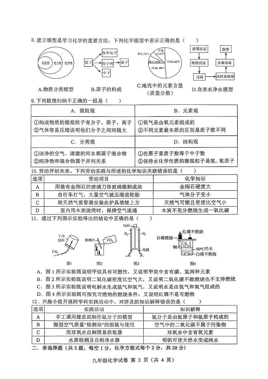 安徽省六安市舒城县2025-2026学年九年级上学期期末考试化学试题第2页