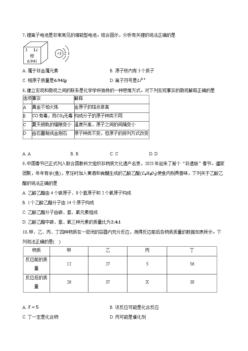 江苏省徐州市2025-2026学年九年级上学期期末检测化学试卷（含答案+解析）第2页