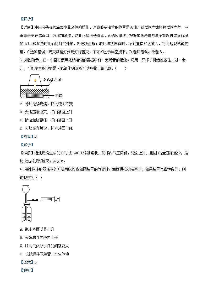 广东省广州市实验外语学校九年级下学期化学第一次月考卷（解析版）-A4第2页