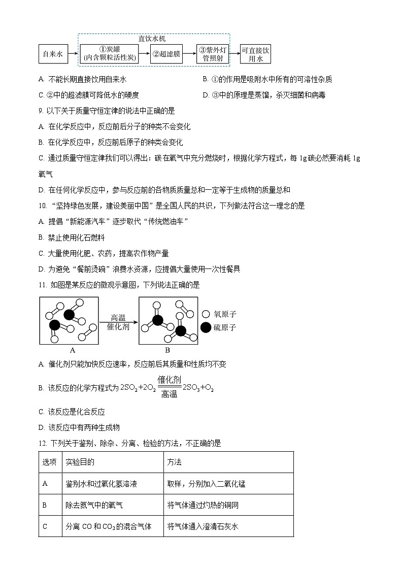 广东省云浮市新兴县九年级上学期期末化学试题（原卷版）-A4第3页