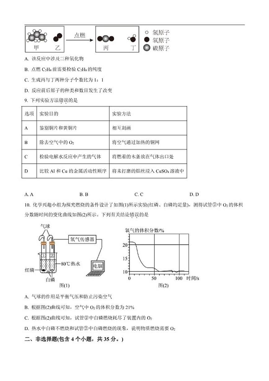 2025-2026学年广东省深圳市坪山区九年级上学期1月期末考试化学试卷（含答案）第3页