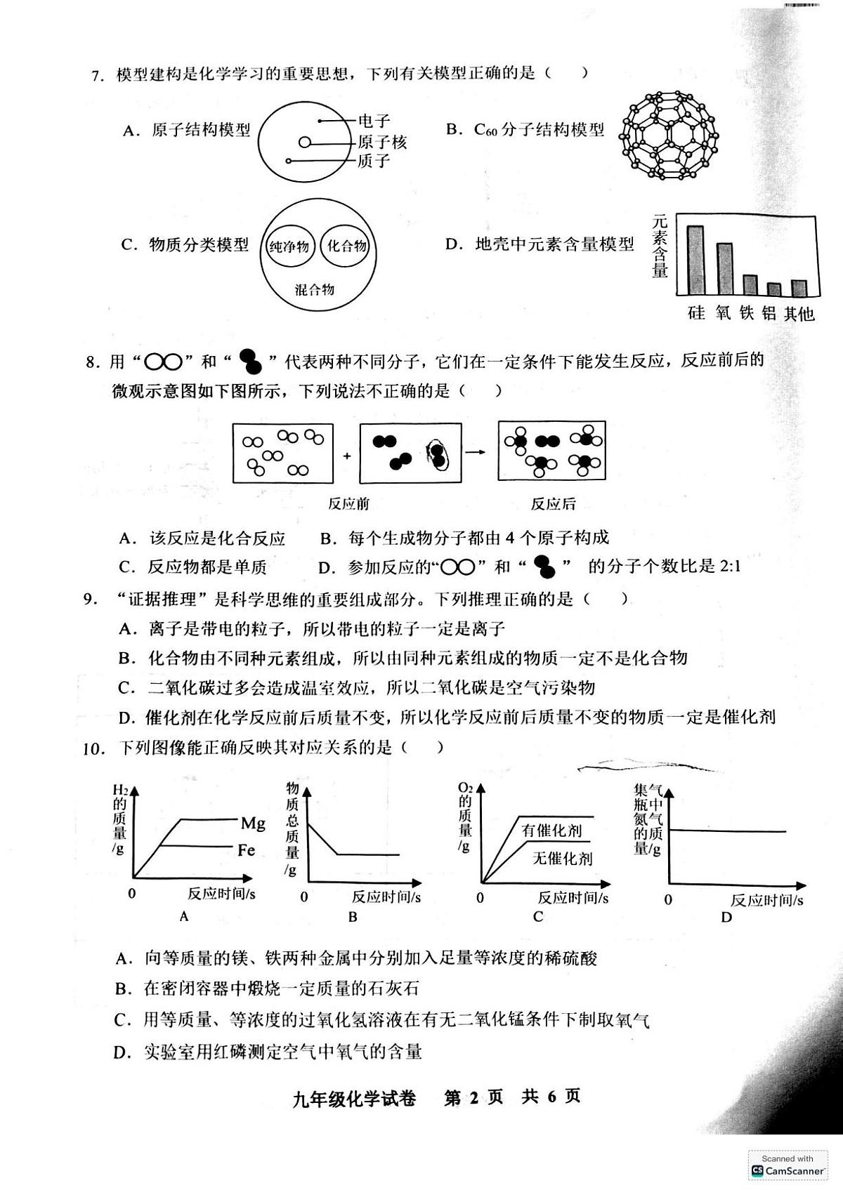 江西省抚州市2025-2026学年九年级上学期学业质量监测化学试卷（月考）第2页