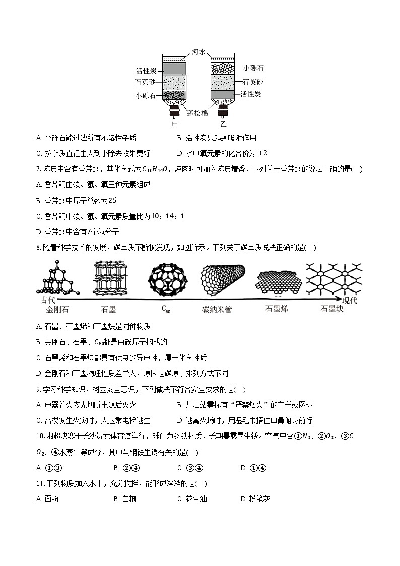 2025-2026学年湖南省长沙市雨花区九年级（上）期末化学试卷（含答案）第2页