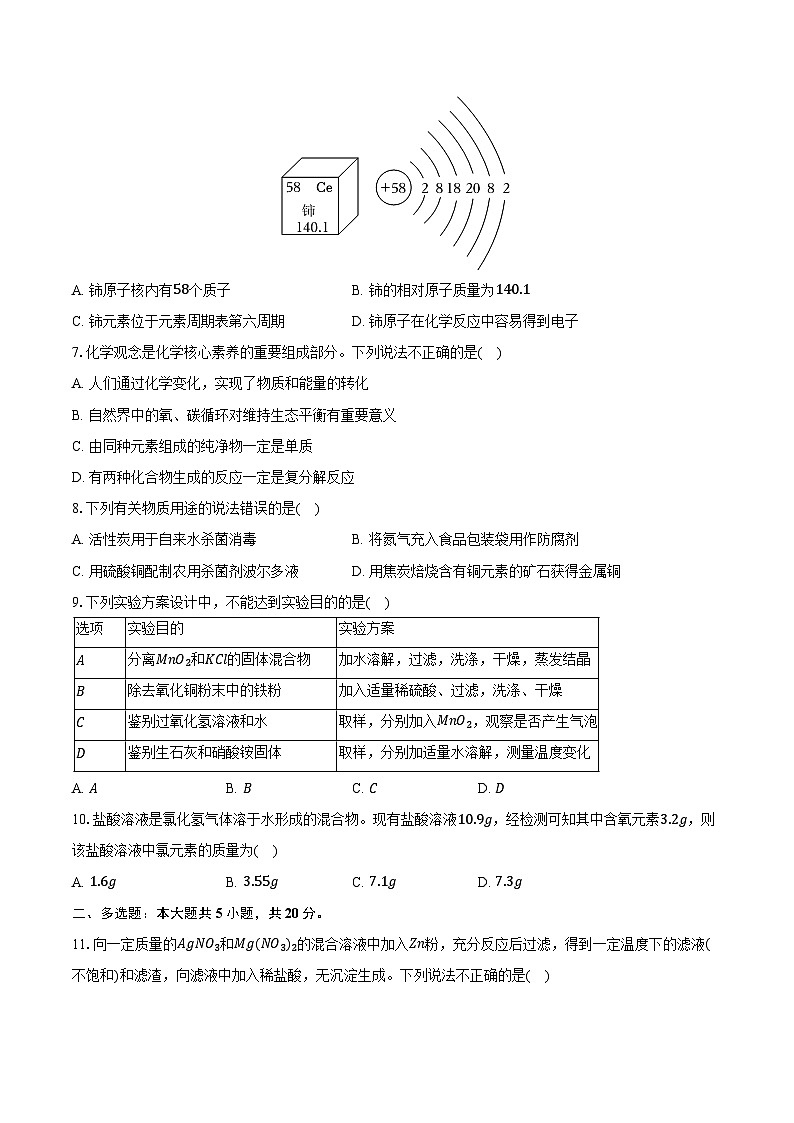2025-2026学年山东省济南市市中区九年级（上）期末化学试卷（含答案）第2页