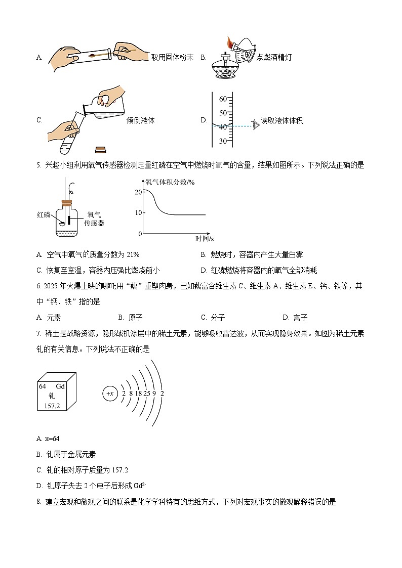 山东省乐陵市2025--2026学年八年级上学期期末质量检测化学试题（原卷+解析）第2页