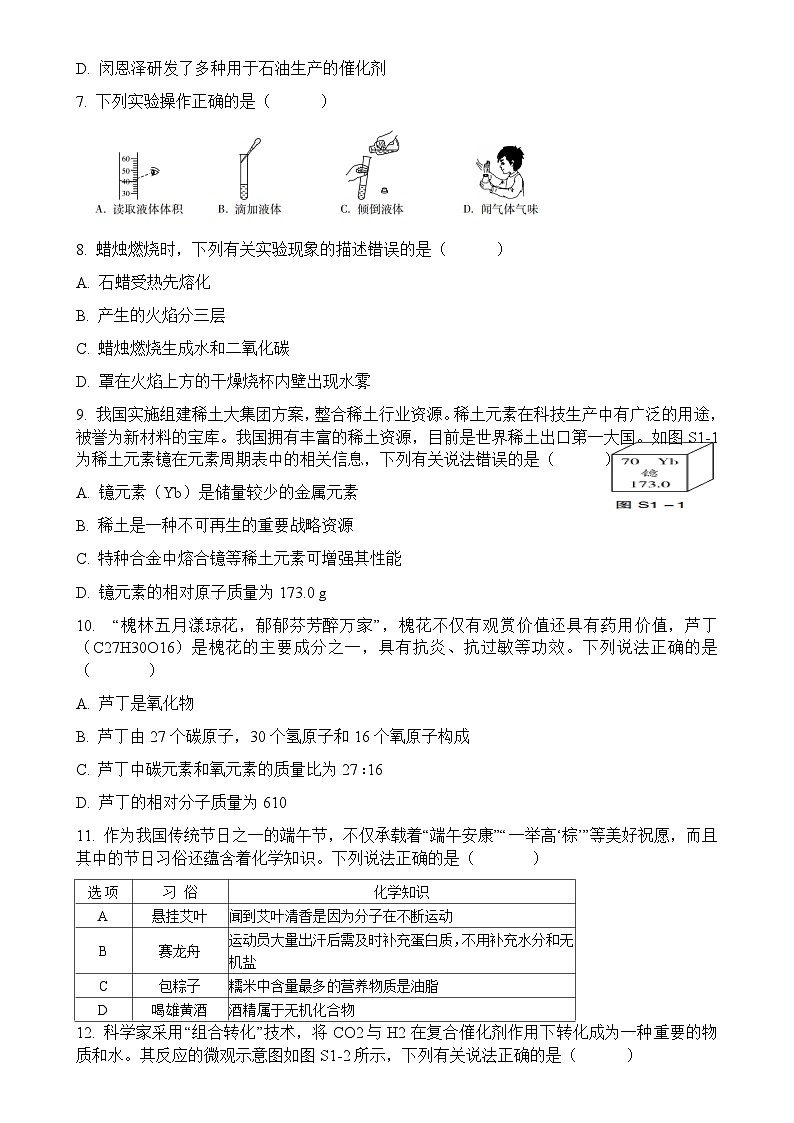 2025年广东省初中学业水平考试化学押题卷（1）（含答案）-A4第2页