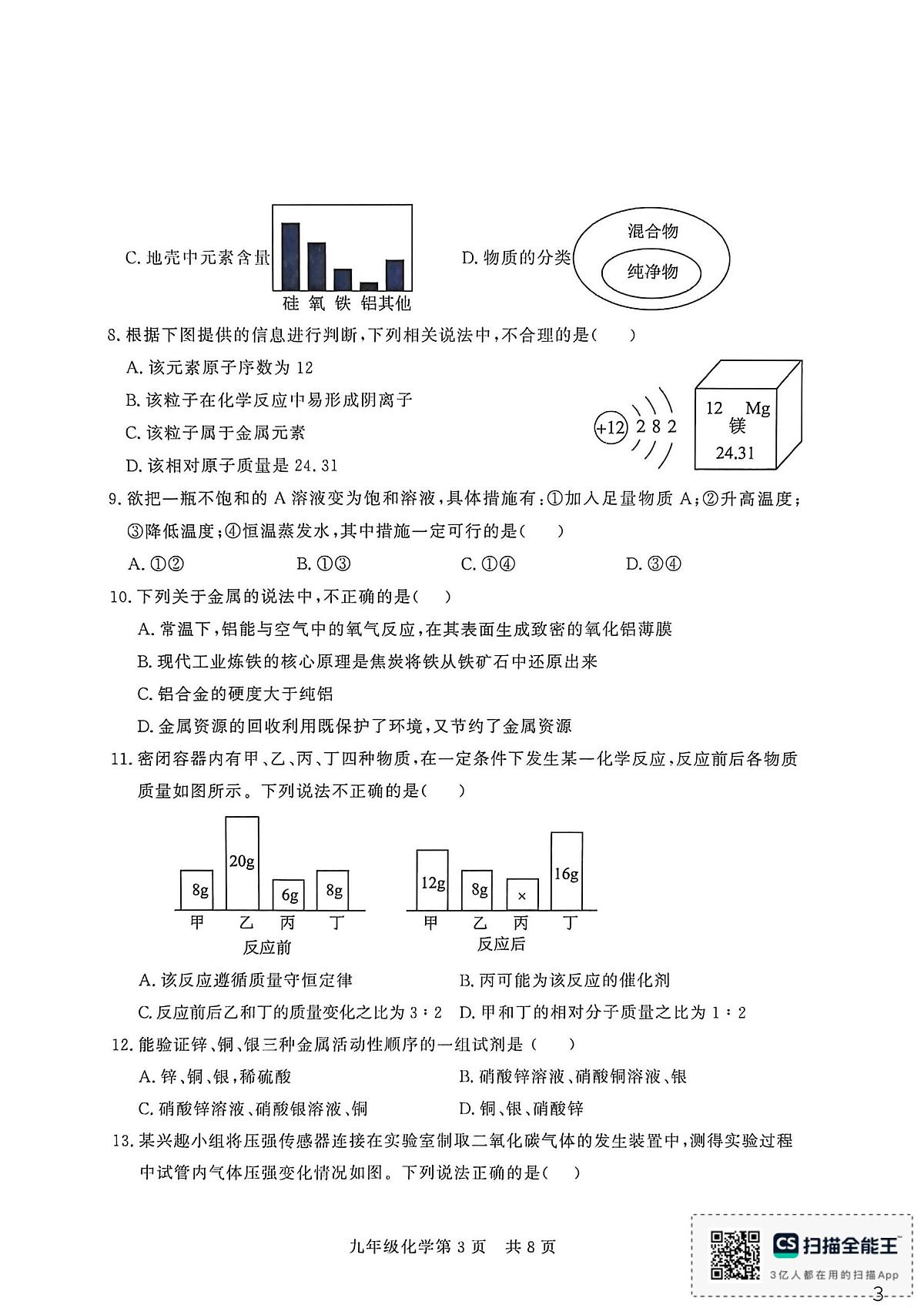 山东省德州市禹城市2025-2026学年九年级上学期期末考试化学试题第3页